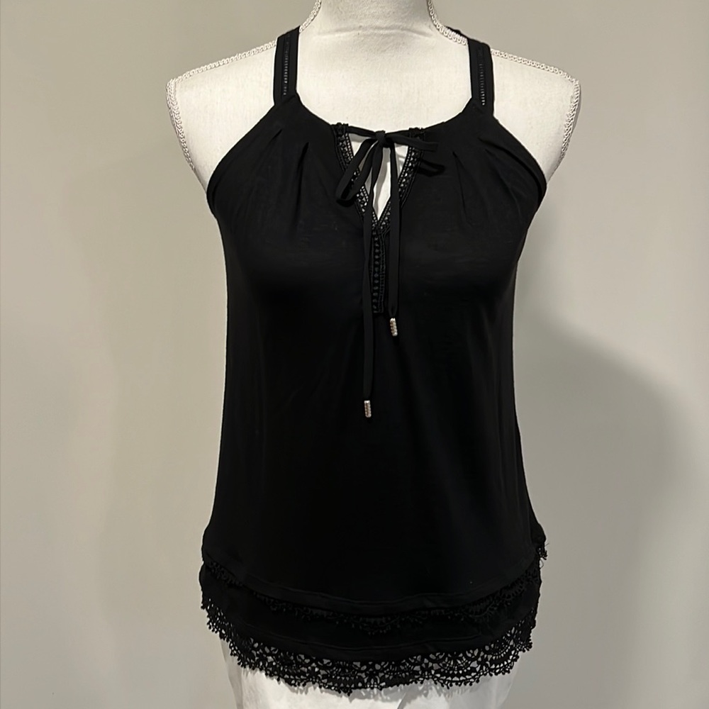 White House Black Market Lace Hem Tank Top Size XXS